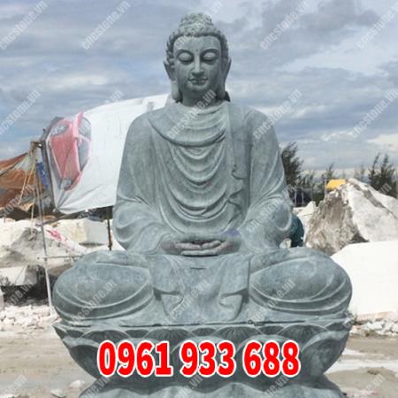 Tượng Phật Thích Ca ngồi đá xanh đen