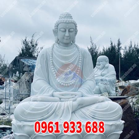 Tượng Phật Thích Ca ngồi đá trắng đẹp